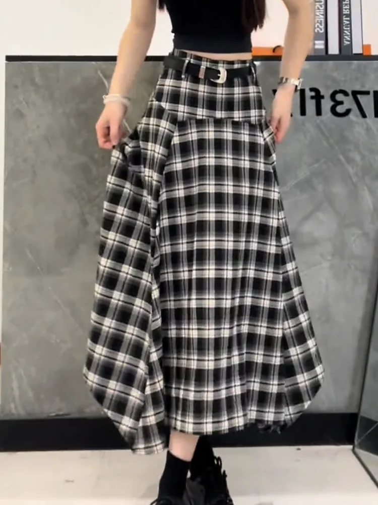 

Faionable A-Line Skirt for Women Summer 2025 High Waist Tassel Detailing Regular Fit Korean Sle f Body Skirt