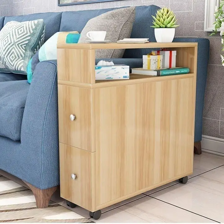 HYS Sofa Side Cabinet Super Narrow Side Cabinet Living Room Crack Cabinet Bedside Storage with Drawer Side Bedside