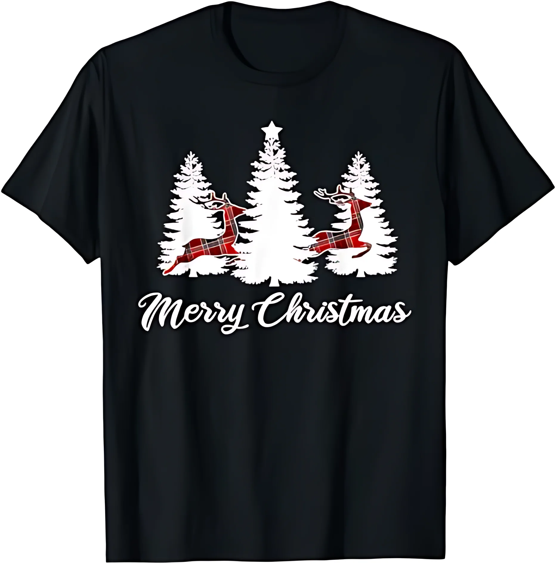 

Рубашка с Рождеством для женщин, футболка в клетку с изображением северного оленя, S-3XL, футболка на день рождения, забавные подарки для мужчин, lwf, 180 г