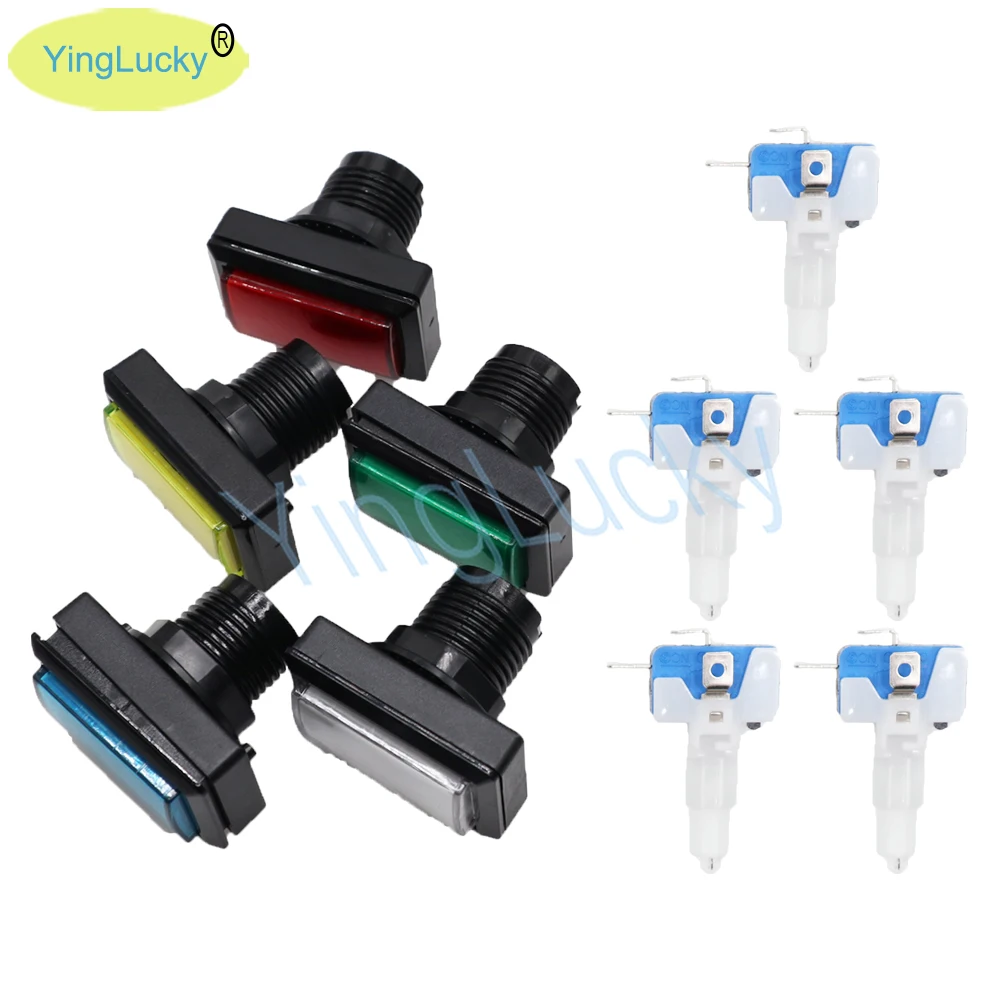 Product details of Rectangular LED Arcade Push Button 50*33mm illuminated Slot Game button 5 color Red Blue White Green Yellow