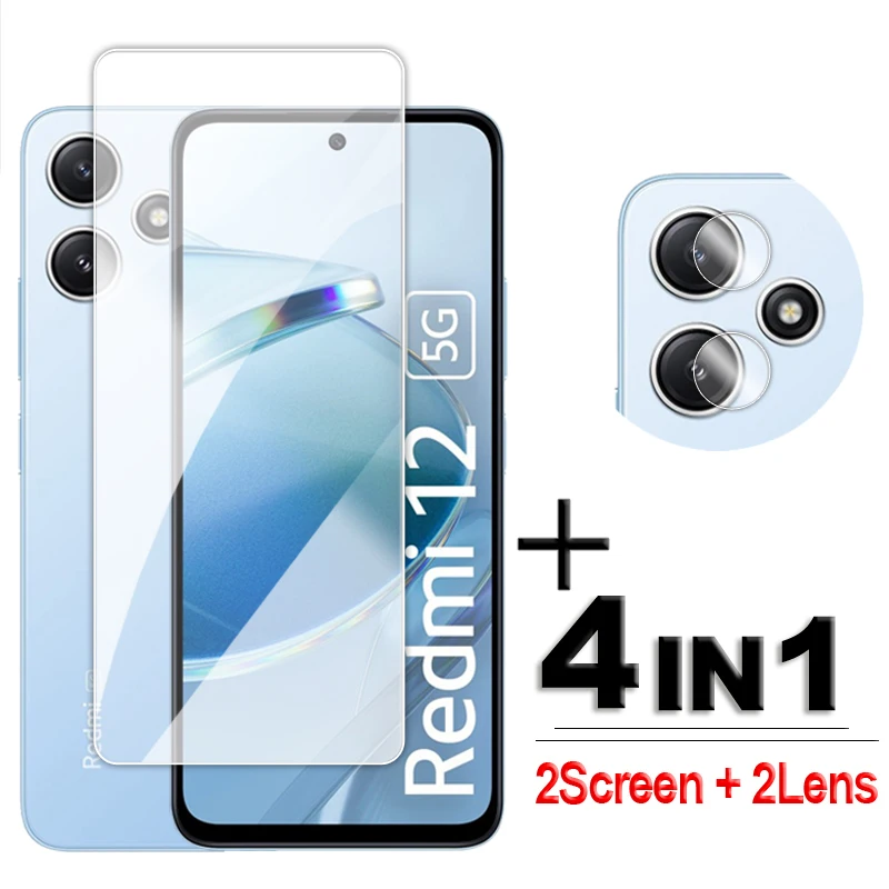 For Xiaomi Redmi 12 Glass Full Glue Clear Screen Protector For Redmi 11A 10C 12C 12 5G Tempered Glass For Redmi 12 5G Lens Film