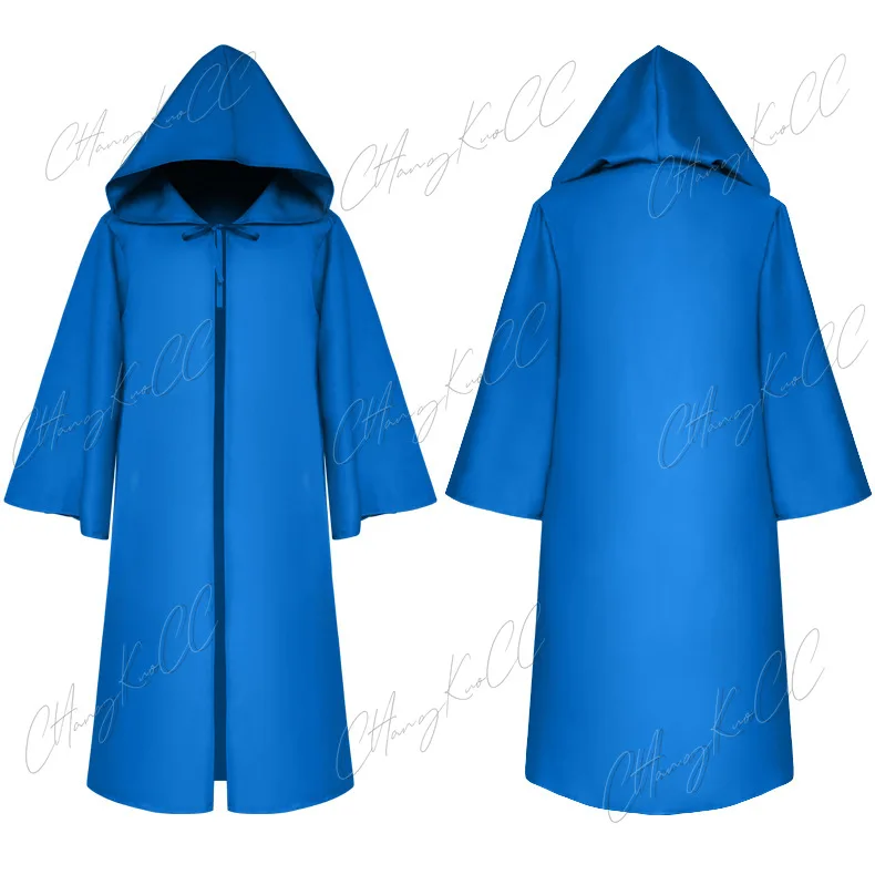 Halloween Wizard Cloak Cosplay Costume para adultos e crianças, monge com capuz Robes, frade capa, medieval renascentista capa, preto e branco