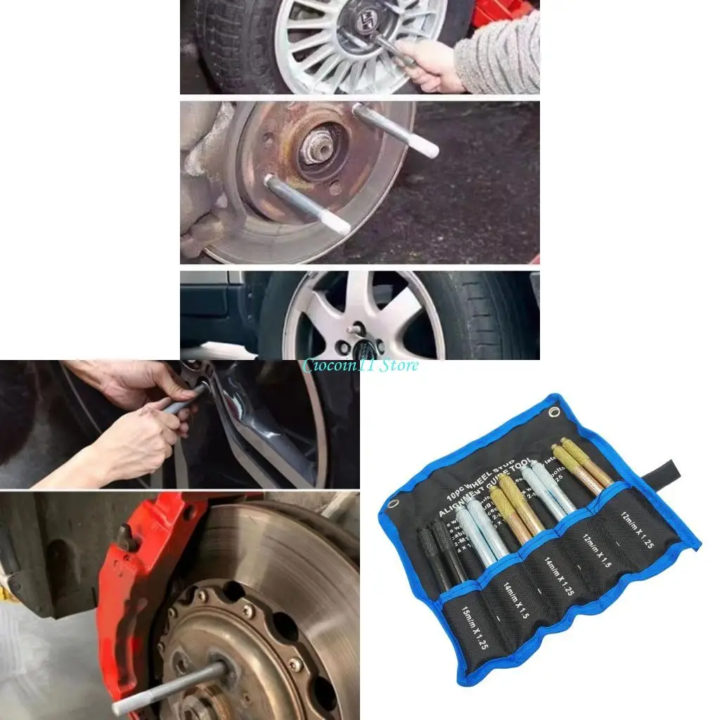 

Y1UB Wheel Alignment Pin, Wheel Hanger Rims Nut, Tool for Changing Tires on Car with Lug Bolts Guide Studs