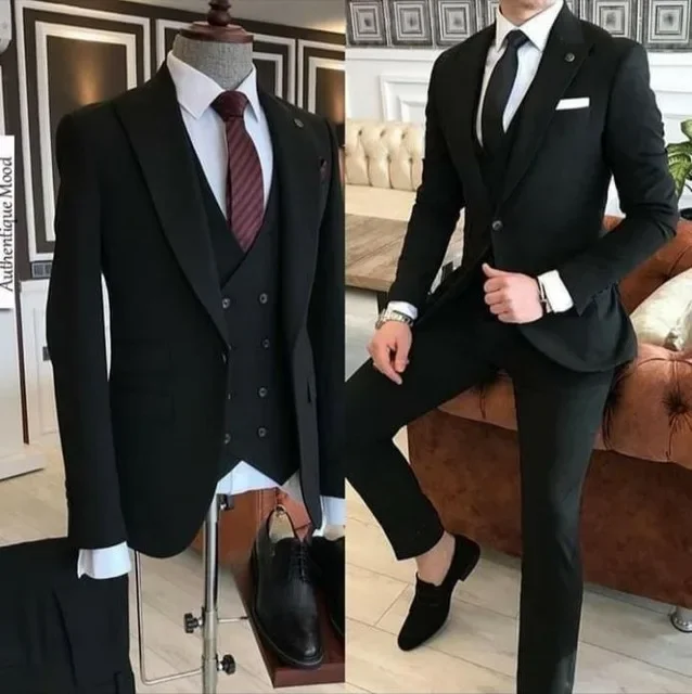 2024 Newest Fashion Khaki Costume Homme Business Men Suits Wedding Suit For Men Ternos Masculinos Slim Fit Groom Tuxedos 3Pieces