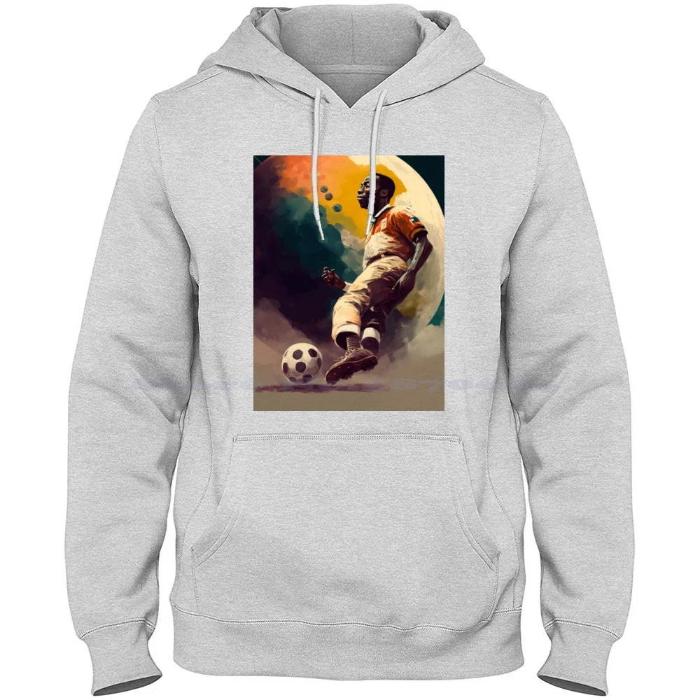 Playing Football In Moon 100% Cotton Hoodie T Shirt Abedi Edson Arantes Do Nascimento Edson Cholbi Nascimento Footballer Birth