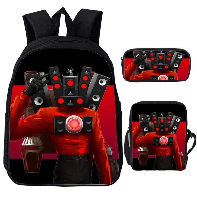 

Skibidi Toilet Print Backpack 3pcs Set School Bags for Boys Girls Children Backpacks Student Schoolbag Kids Anime Bookbag gift