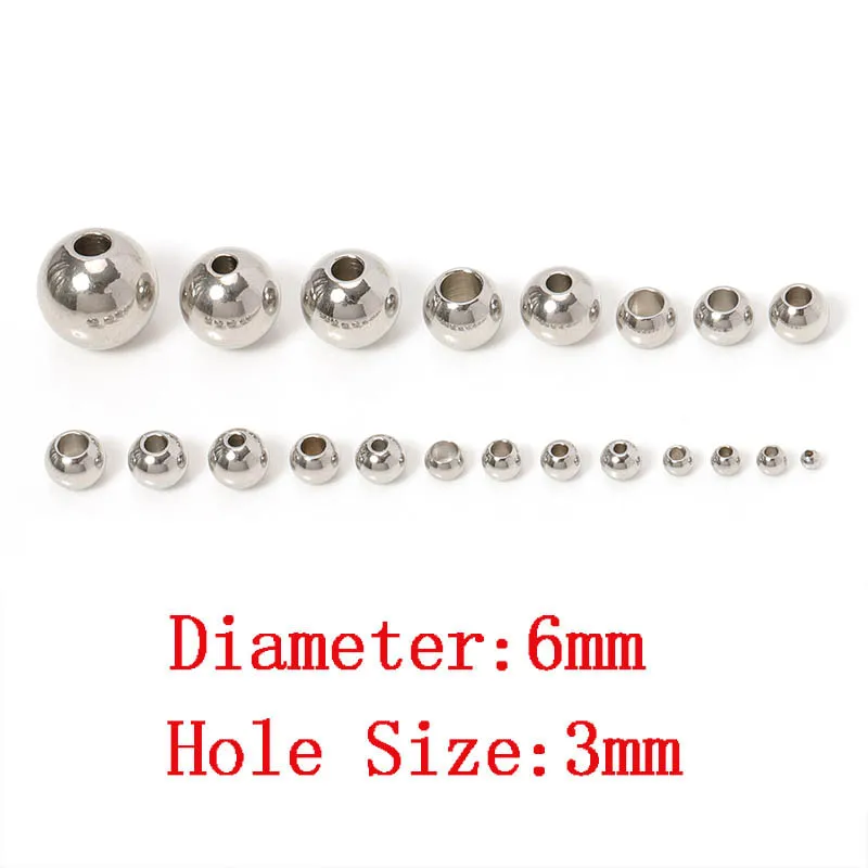 100 Stück 2/3/4/5/6/8/10 mm Metall-Abstandsperlen, runde Perlen für DIY-Armband, Schlüsselanhänger, Anhänger, Schmuckherstellung, Zubehör