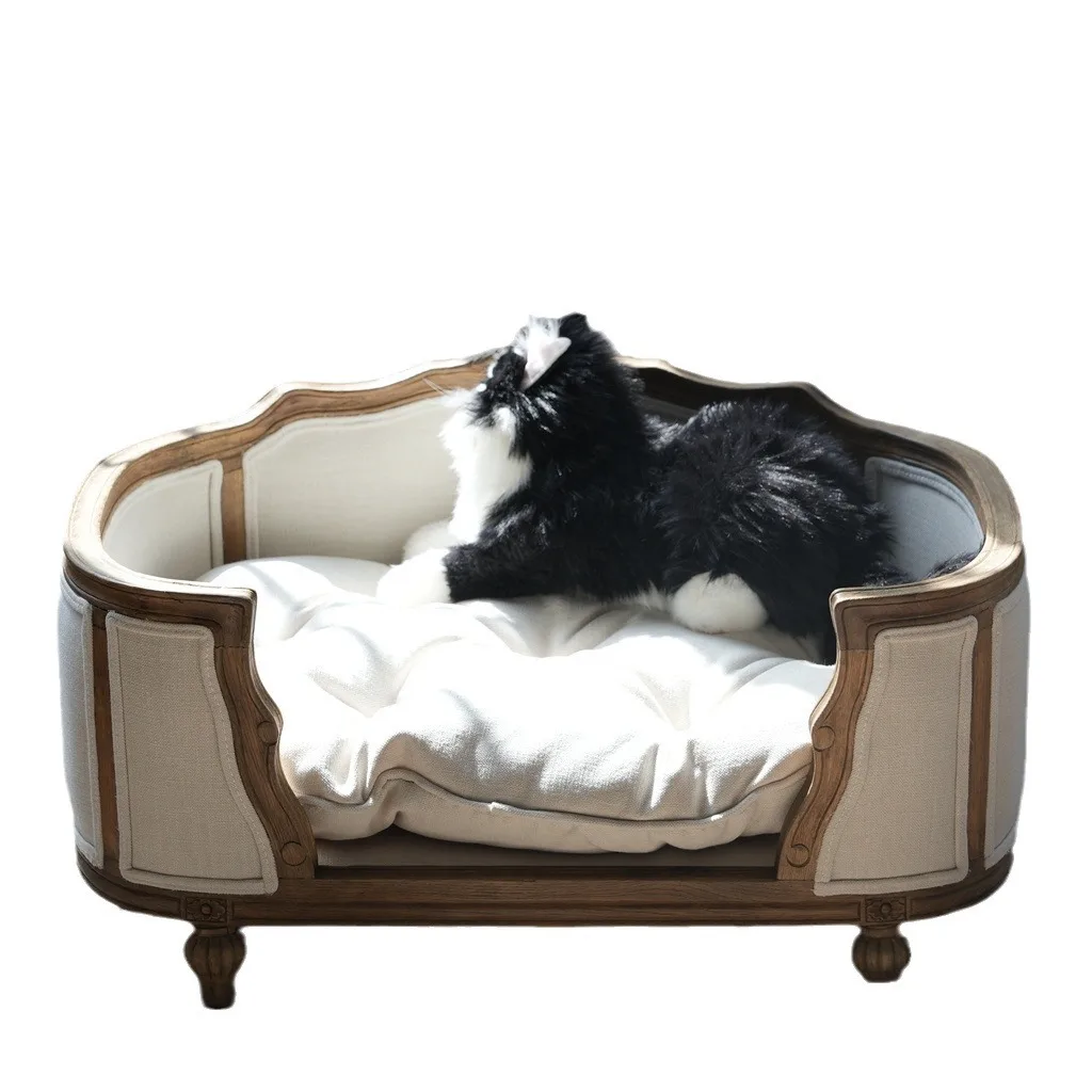 

Vintage solid wood animal house furniture pet sofa bed