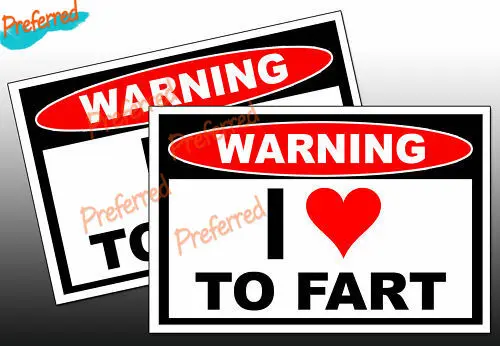 

2 шт. забавная наклейка I Love Fart предупреждающая наклейка Шуточный стикер логотип или наклейка на машину наклейка украшение KK-все размеры водонепроницаемый ПВХ