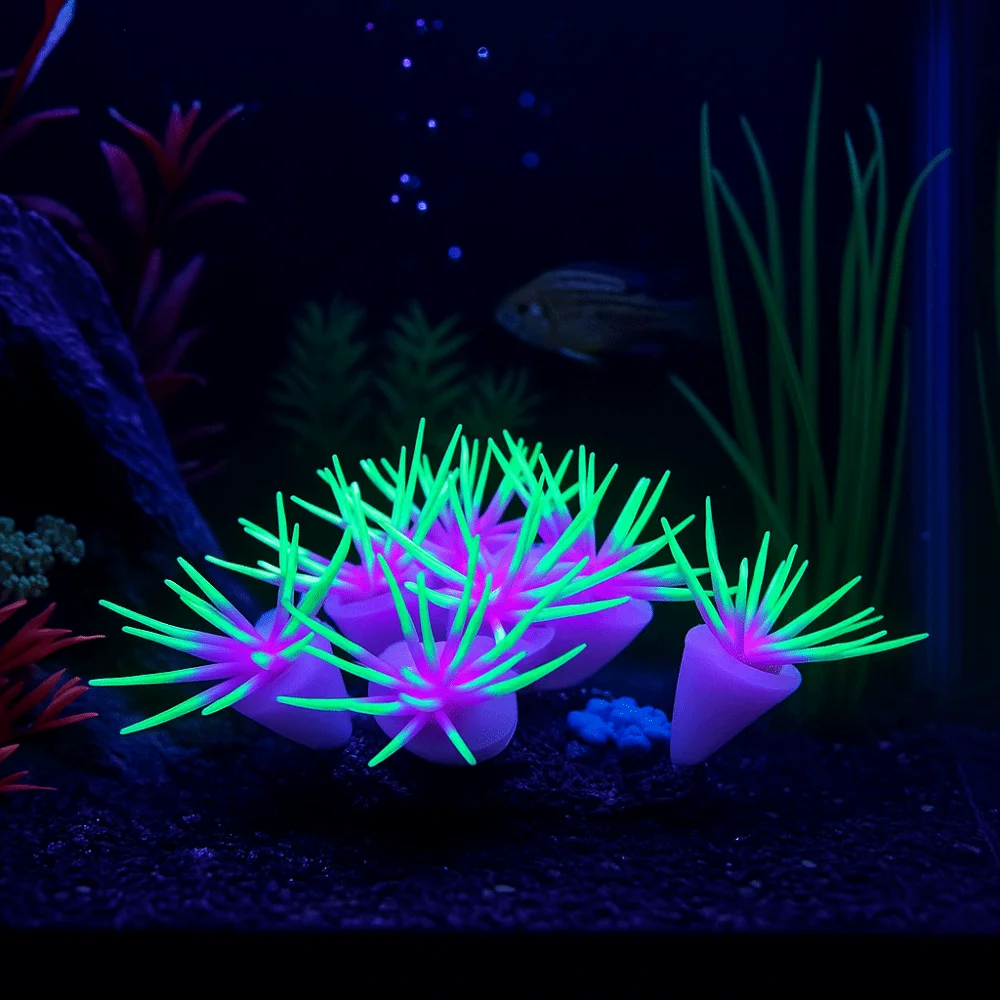 

Silicone Simulation Anemones Colorful Non-Toxic Artificial Coral Soft Decorative Fish Tank Landscaping Underwater Decor