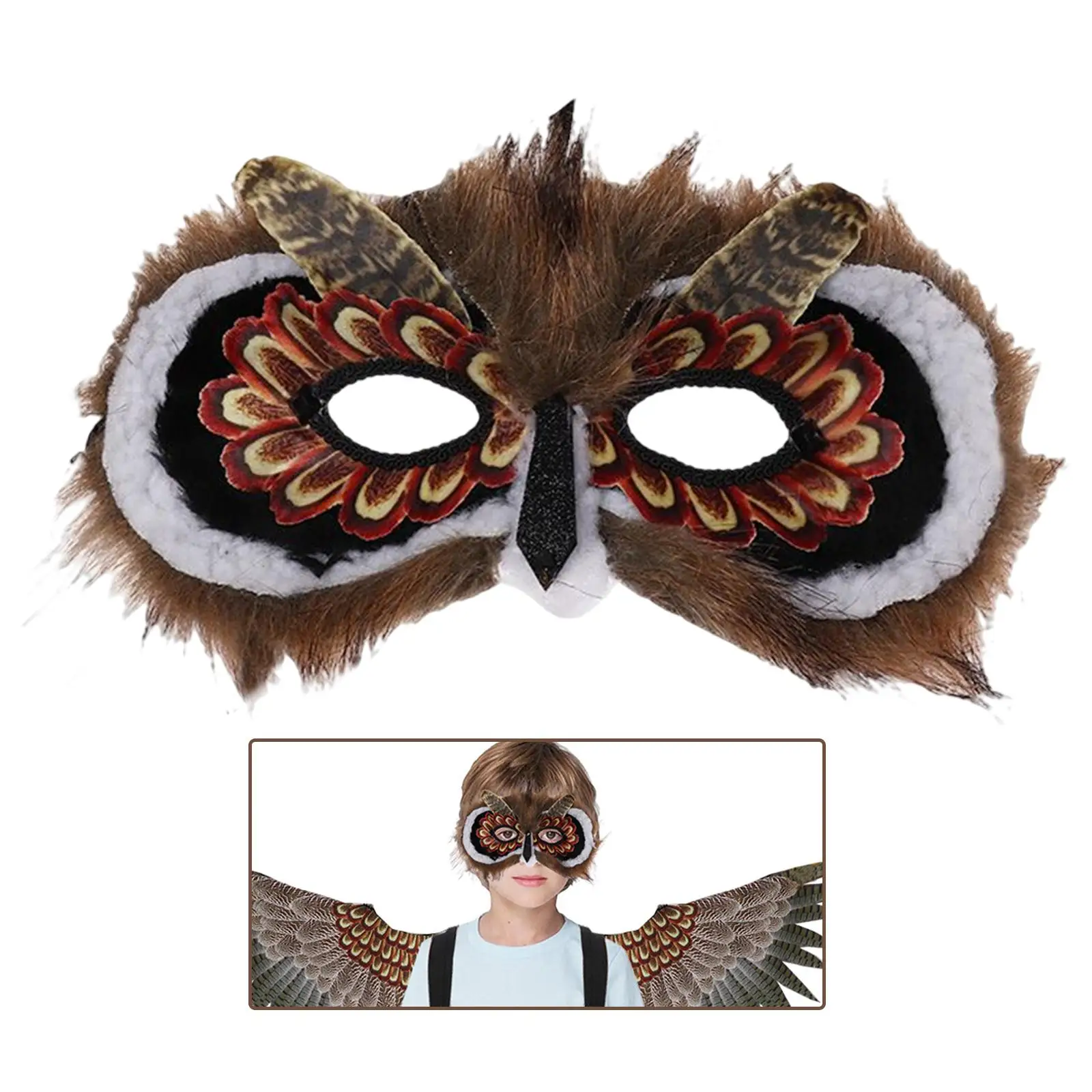 Kinder 3D Eule Masken Dekorative Gesicht Abdeckung mit Elastische Band Kopfbedeckungen Tier Maske für Mädchen Jungen Halloween Prom Party Maskerade