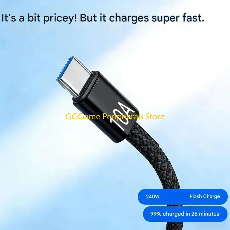 U55B Power Delivery 240W 10A USB C to C Fast Charging Cord Aluminum Alloy for Laptop Tablet Phone 1m 2m