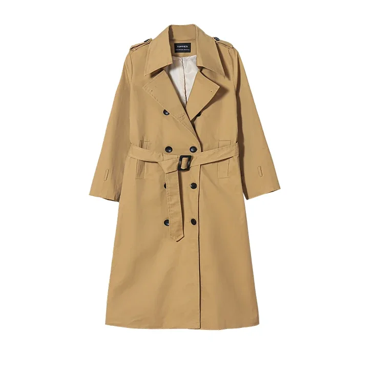 Women Double Breasted Slim Trench Coat Female Outwear Fashion