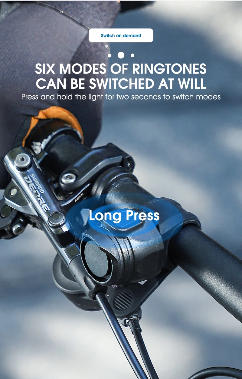 WEST BIKING Fahrrad-Elektroklingel USB-Lade-Lautsprecher Sicherheitswarnalarmhorn MTB Rennrad Lenkerhorn Fahrradzubehör – Detail 10