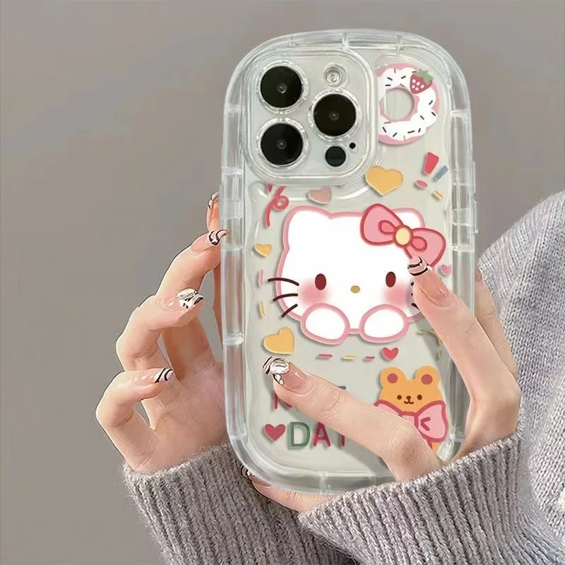 Kawaii Sanrio Pochacco HelloKitty чехол для телефона аниме мультфильм против падения IPhone 16 15pro14Promax студенческий аксессуар Рождественский подарок