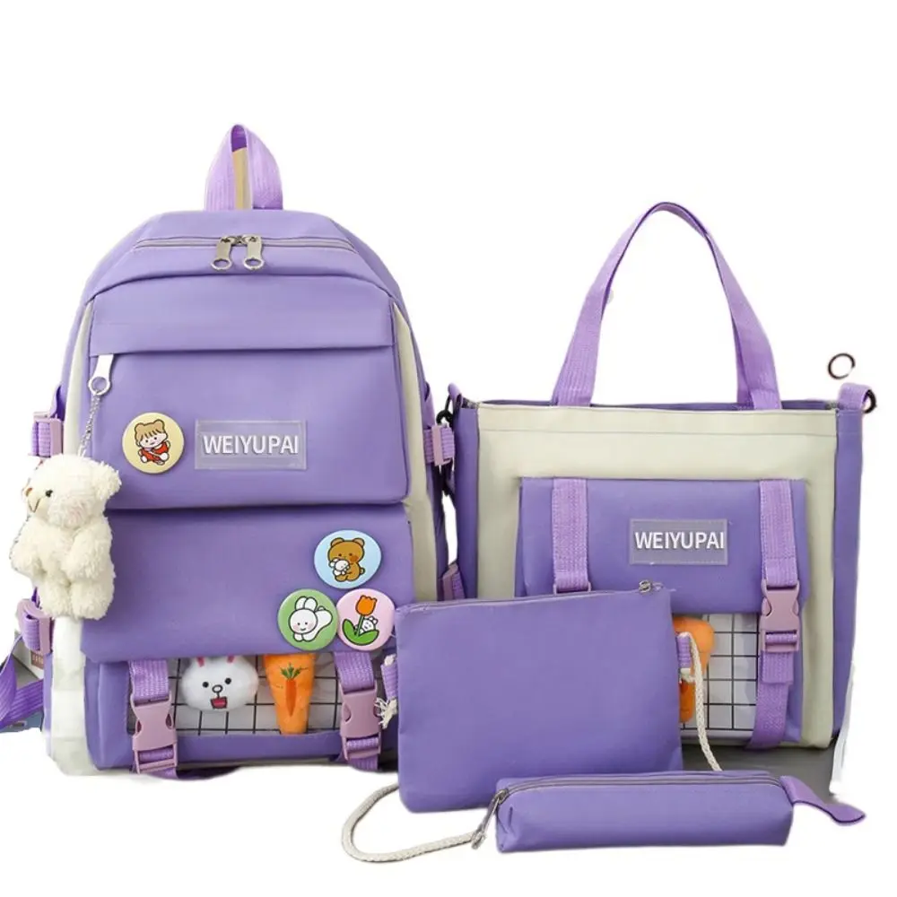 Mochila de nailon de gran capacidad para niñas, bolso escolar de lona, estilo coreano