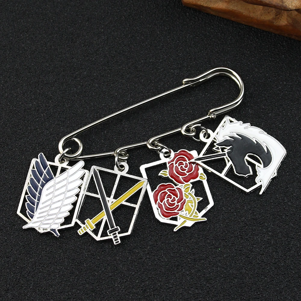 Anime Wings of Liberty Freedom Scout Regiment Four Legion Logos Survey Recon Corp Eren Enamel Brooch Pin Badge Jewelry Gift - Image 3