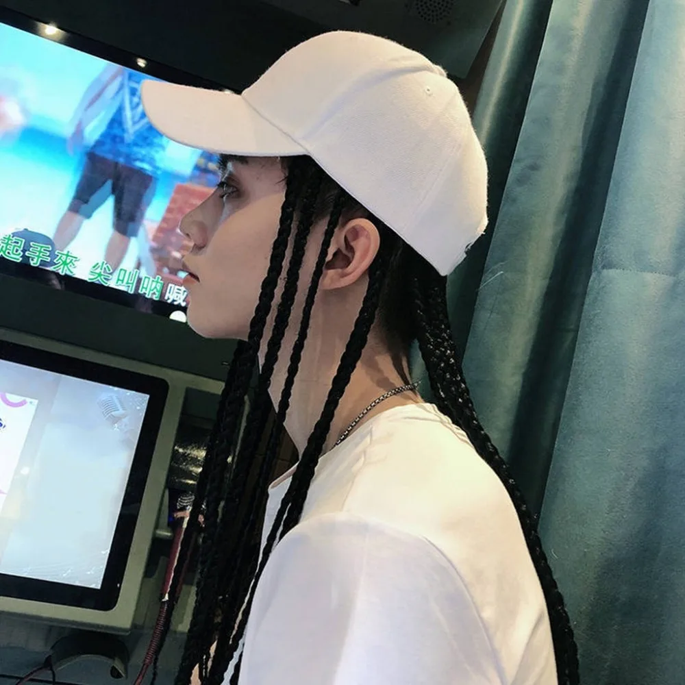 

Novelty Baseball Cap Wig Hip Hop Hat Peaked Cap Daily Wear Wig Hair Dreadlocks Cap Dirty Hair 35cm Braid Sun Visor Hats Lady Men