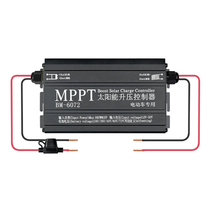 BM6072 600W MPPT Boost Solar Charge Controller For 24V 36V 48V 60V 72V Battery System Solar Panel 12-50V Input Voltage