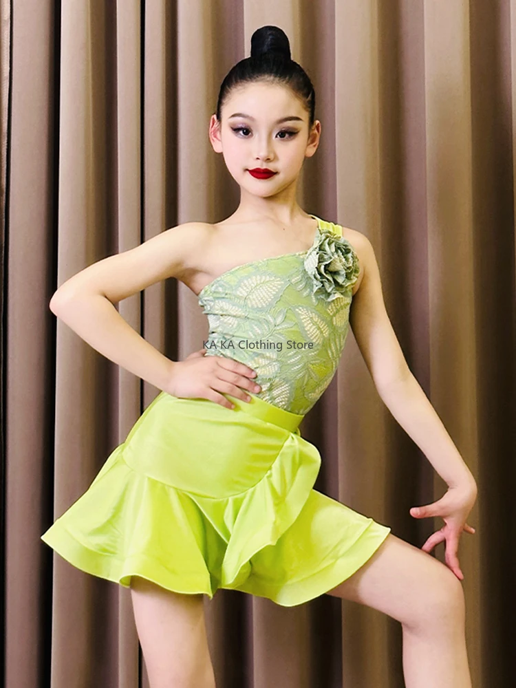 Cha Cha Rumba Latin Dance Clothes Girls Tango Dance Dress Girls Ballroom Dance Competition Dresses Kids Latin Practice Dress