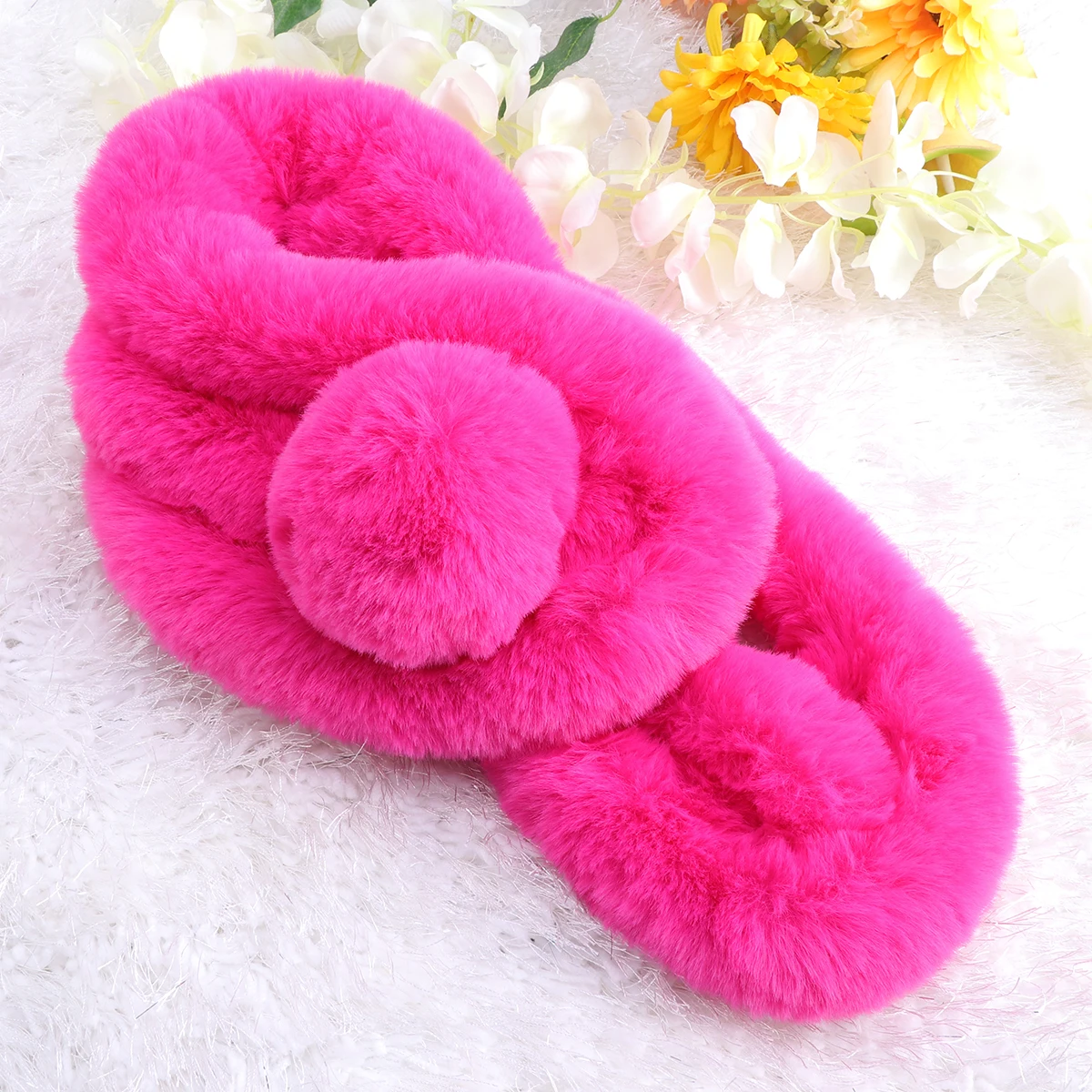 

Imitation Rabbit Scarf Winter Warm Shawl Lightweight Fashionable Long Lasting Women Girls Travel Party Gift Scarf
