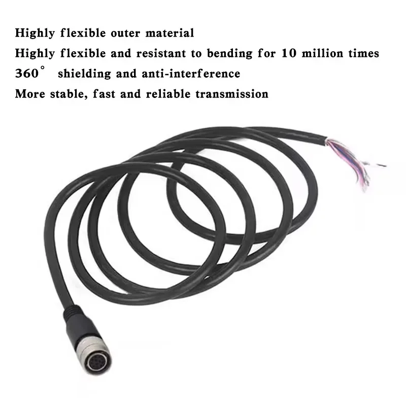 HRS Industrial Camera Connector Compatible with Hirose 4 6 7 10 12 Pin Male Female with 1 Meter Wire IO Line Power Plug Adapter