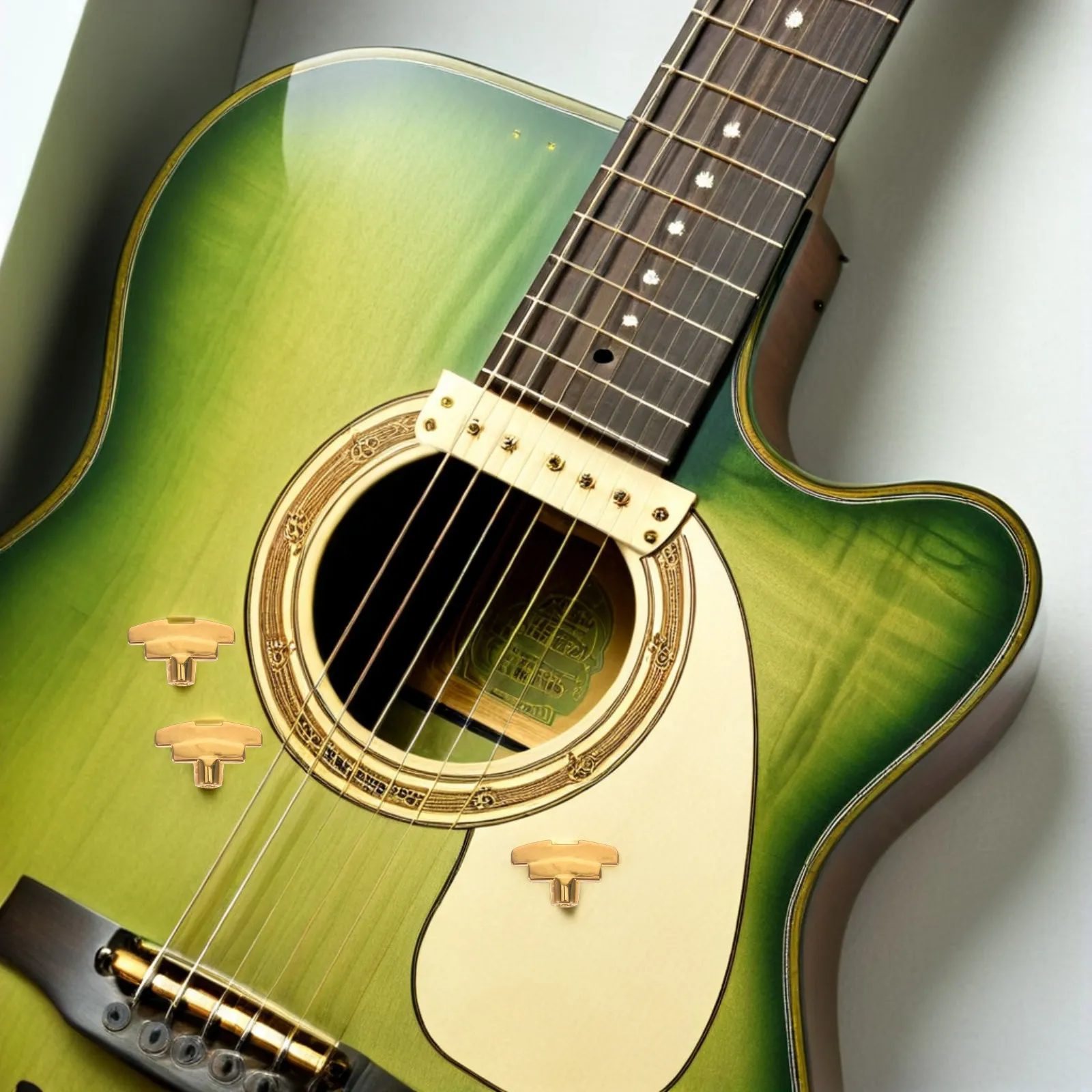 

6Pcs Metal Guitar Tuner Peg Buttons T-Shape Handle for Electric Acoustic Guitar Tuning Knob Replacement Stable Intonation