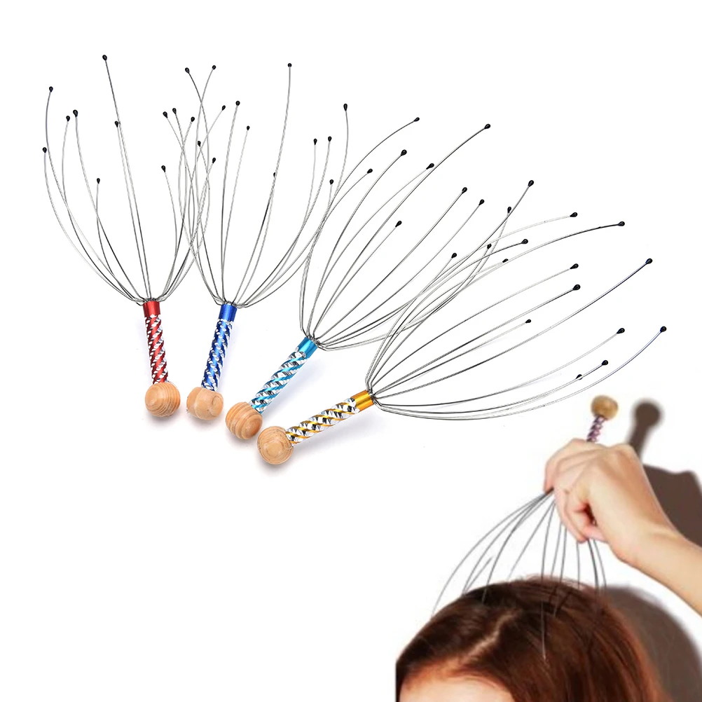 Head Massager Healing Neck Claw Body Massage Anti-stress Pain Relief Octopus Scalp Relax Spa Headache Stimulate Blood Circulate