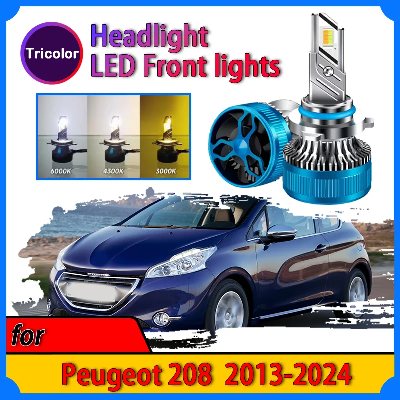 LED Koplamp voor Peugeot 208 2013-2024 Plug en Play Gemodificeerde lamp Sterk wit licht Driekleurige aanpassing Auto-onderdelen