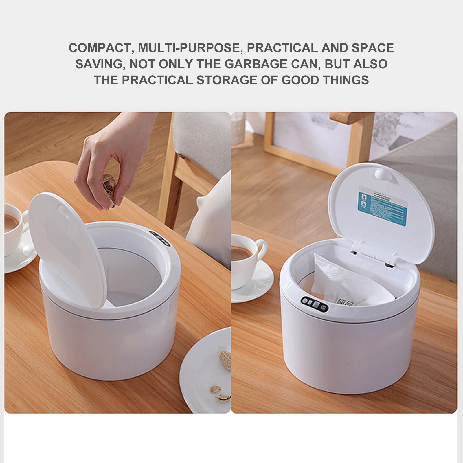 

Smart Electric Sensor Car Trash Can Plastic Garbage Bin High Performance Infrared Auto Open Vehicle Garbage Box