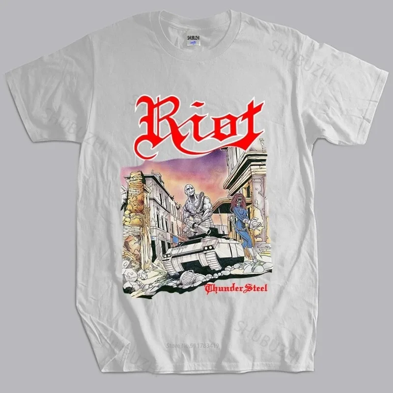 Camiseta de algodón de lujo para hombre y mujer, camisa negra de Riot Thundersteel, Unisex, 2024