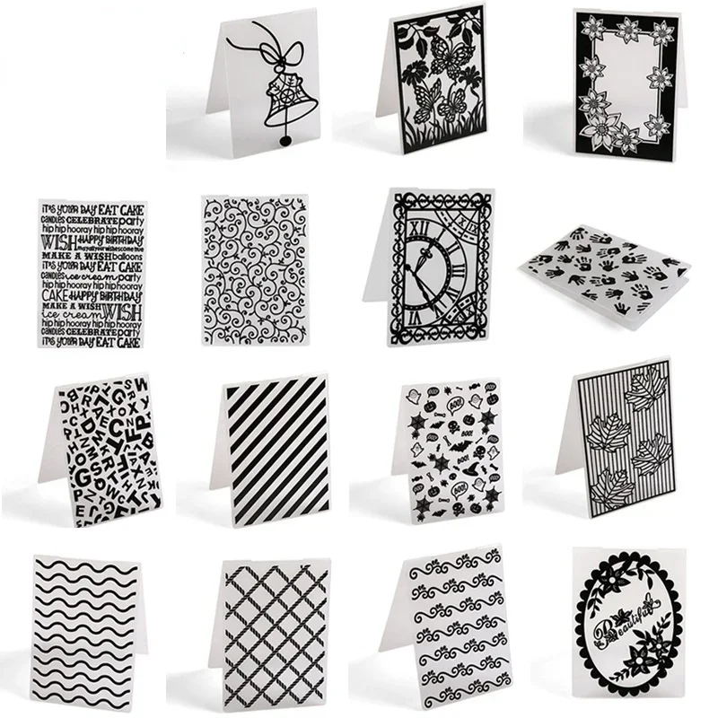 Geometria foldery z wytłoczonym wzorem na papiery Album fotograficzny dokonywanie materiałów eksploatacyjnych DIY plastikowe wykrojniki Scrapbooking