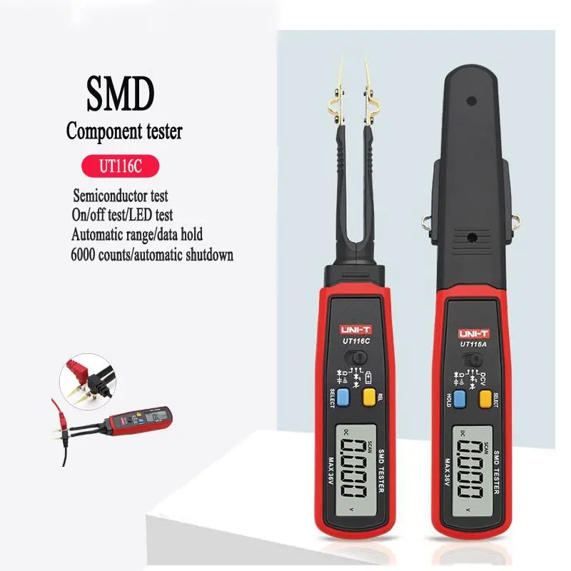 UNI-T UT116A UT116C SMD Multimeter Auto Range Resistance Capacitance Diode(RCD) LED Zener DCV Continuity Battery Tester Meter