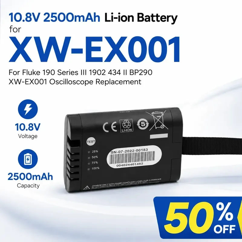 

10.8V 2500mAh Li-ion Battery For Fluke 190 Series III 1902 434 II BP290 XW-EX001 Oscilloscope Replacement