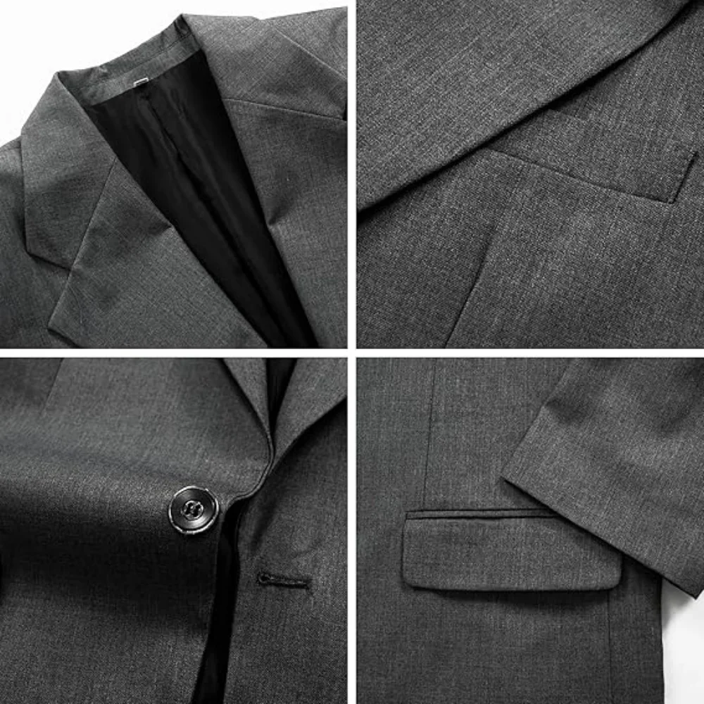 Mode Hochzeit Bräutigam Trauzeuge Ballkleid Dinner Party Herren 3-teiliges Anzugset Einreihiges einfarbiges Serge-Stoffset