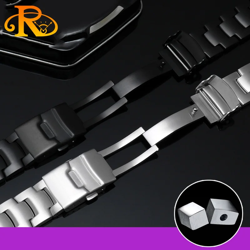 男性金属時計バンドカシオ PRW-6000/6100/3000/3100 PRG-300 鋼時計バンドメンズストラップブレスレットアクセサリー凸端 16 ミリメートル