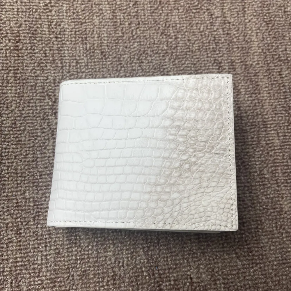 

Real crocodile leather Himalayan white women's wallet authentic crocodile leather men's bank card cash certificate fold wallet