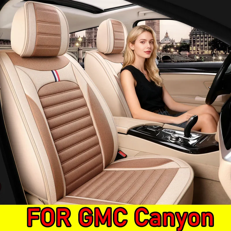 

FOR GMC Canyon Car seat cover wear-resistant, breathable, soft and comfortable linen full wrap 5 seat cover four seasons