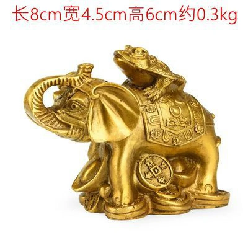 Pure Copper with Golden Toad Ornament Living Room Home Craft Housewarming Opening Gift Elephant Decoration C