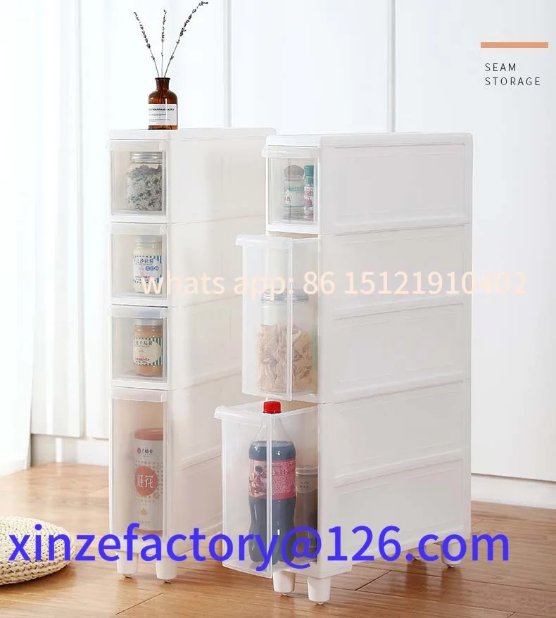 

Customizable 14cm Ultra Narrow Seam Shelf Kitchen Refrigerator Gap Bedside Narrow Cabinet Toilet Drawer Type Seam Storage Cabine