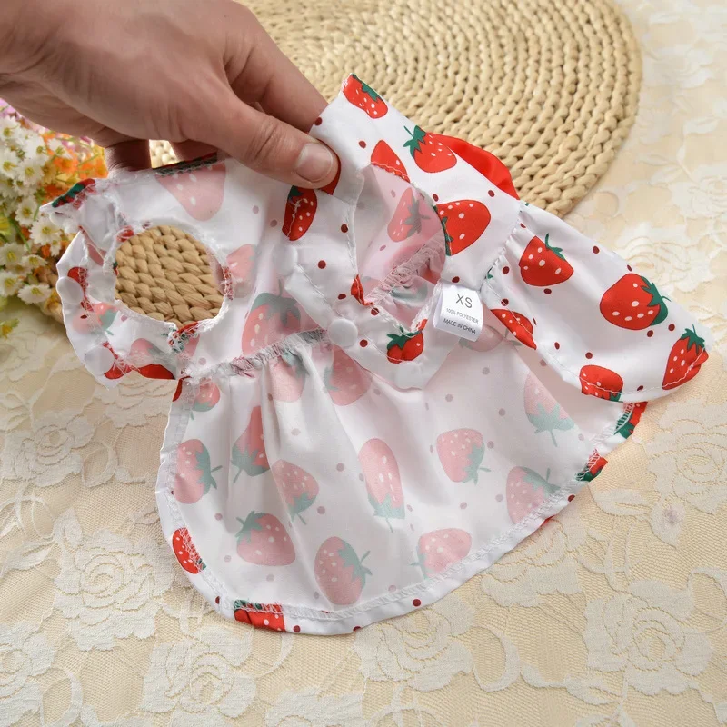 Summer Printed Pet Dog Dress Sling Style Fruit Pattern Puppy Skirt for Small Medium Dogs Clothes Chihuahua Vest Teddy Costumes