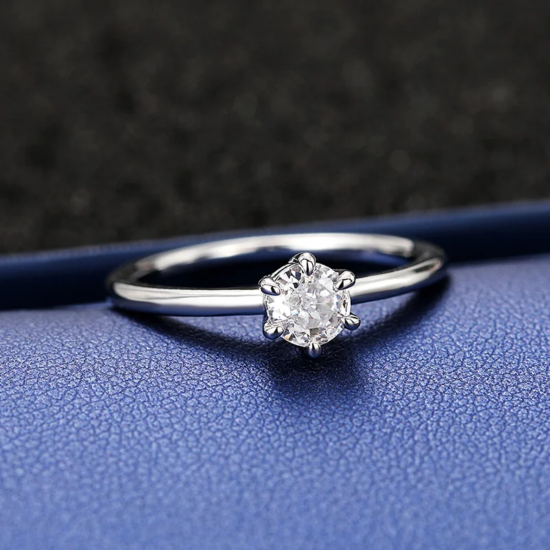 Huitan klassische und einfache runde Zirkon Frauen Ringe zeitlosen Stil Hochzeit Verlobung zubehör hochwertige heiße Schmuck – Detail 2