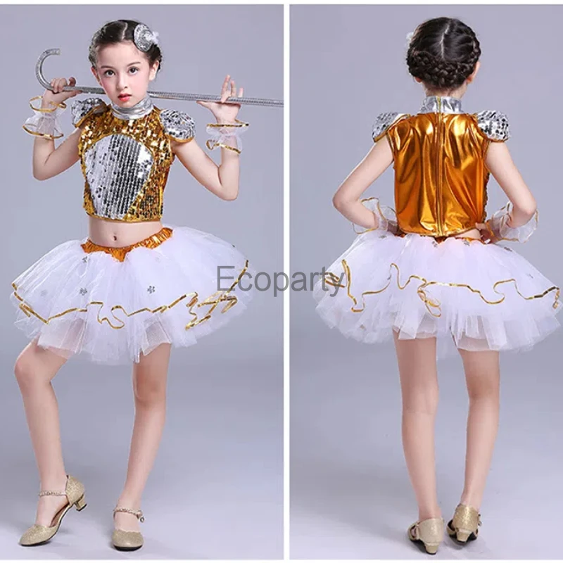 3 pezzi per ragazze moda costume da ballo jazz per bambini moderno uniforme da cheerleader per bambini hip hop crop top gonna abbigliamento da prestazione per bambini