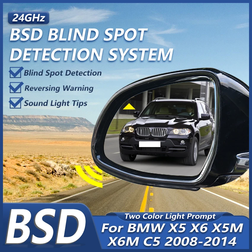 Auto 24GHZ Radar Change Lane Aided Alarm Sensor Dodehoekbewakingssysteem BSD BSA BSM Voor BMW X5 X6 X5M X6M C5 2008-2014