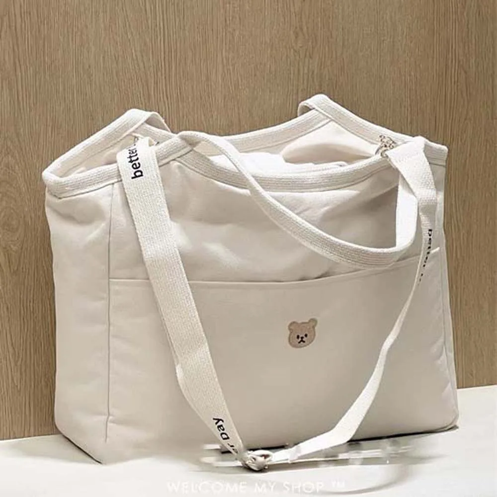

Soft Diaper Storage Bag Large Capacity Thicken Cotton Handbag Multi-functional Bear Pouches Bag Organizer Outdoor