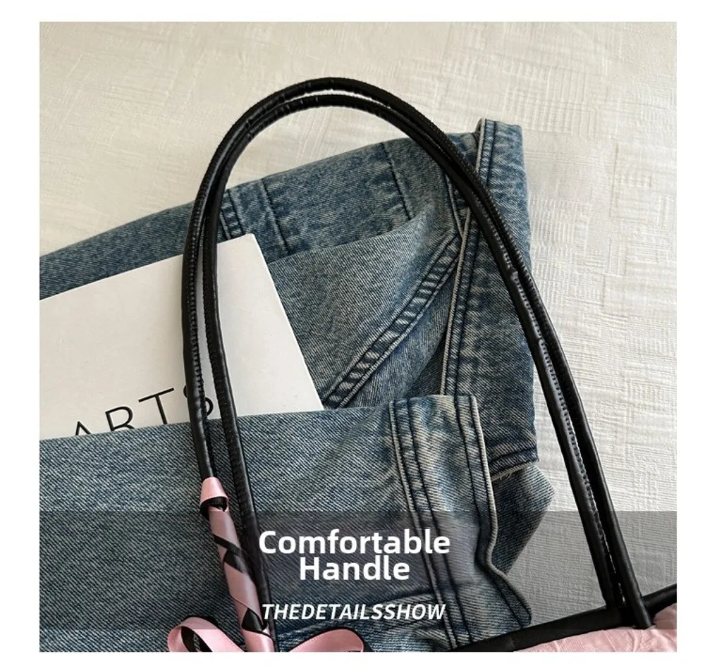 Elegante Damenhandtasche mit koreanischer Schleifendekoration, Nischenstil, PU-Material, quadratische Tasche, Reißverschluss, Unterarmtasche, für den Alltag. – Detail 9