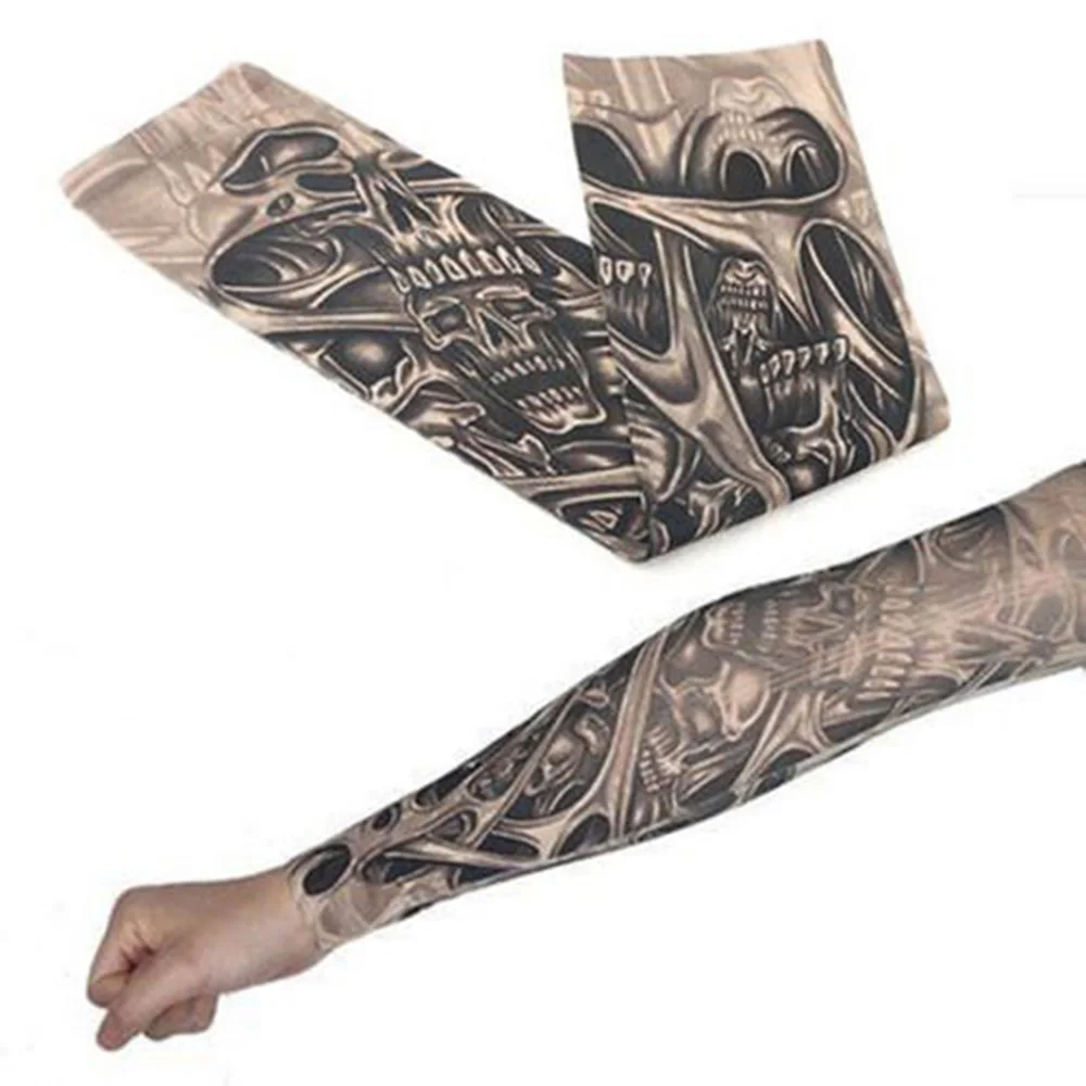 1PC Breathable 3D Tattoo UV Protection Arm Sleeve Arm Warmers Cycling Sun Protective Covers Quick Dry Summer Cooling Sleeves