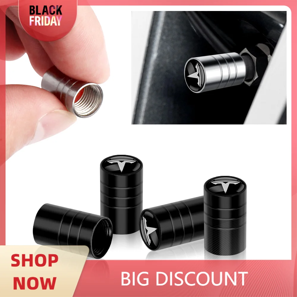 Aluminum Car Wheel Tire Valve Cap Auto Tire Protection Caps For Tesla Model 3 Model S X Model Y Roadster SpaceX K80 Invader