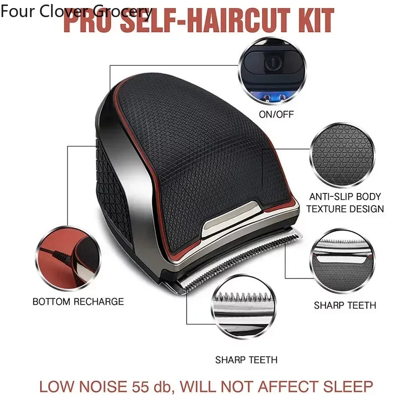 Professional Hair Cutting Self Haircut Kit Balding Hair Clippers Beard Trimmer Cordless Electric Men Full Body Wash Hair Clipper