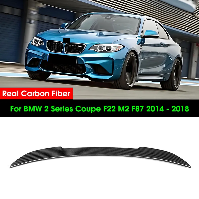 Autoclave Real Carbon Technology 3*3 Carbon Fiber Rear Trunk Spoiler Boot Wing For BMW 2 Series Coupe F22 M2 F87 2014 - 2018